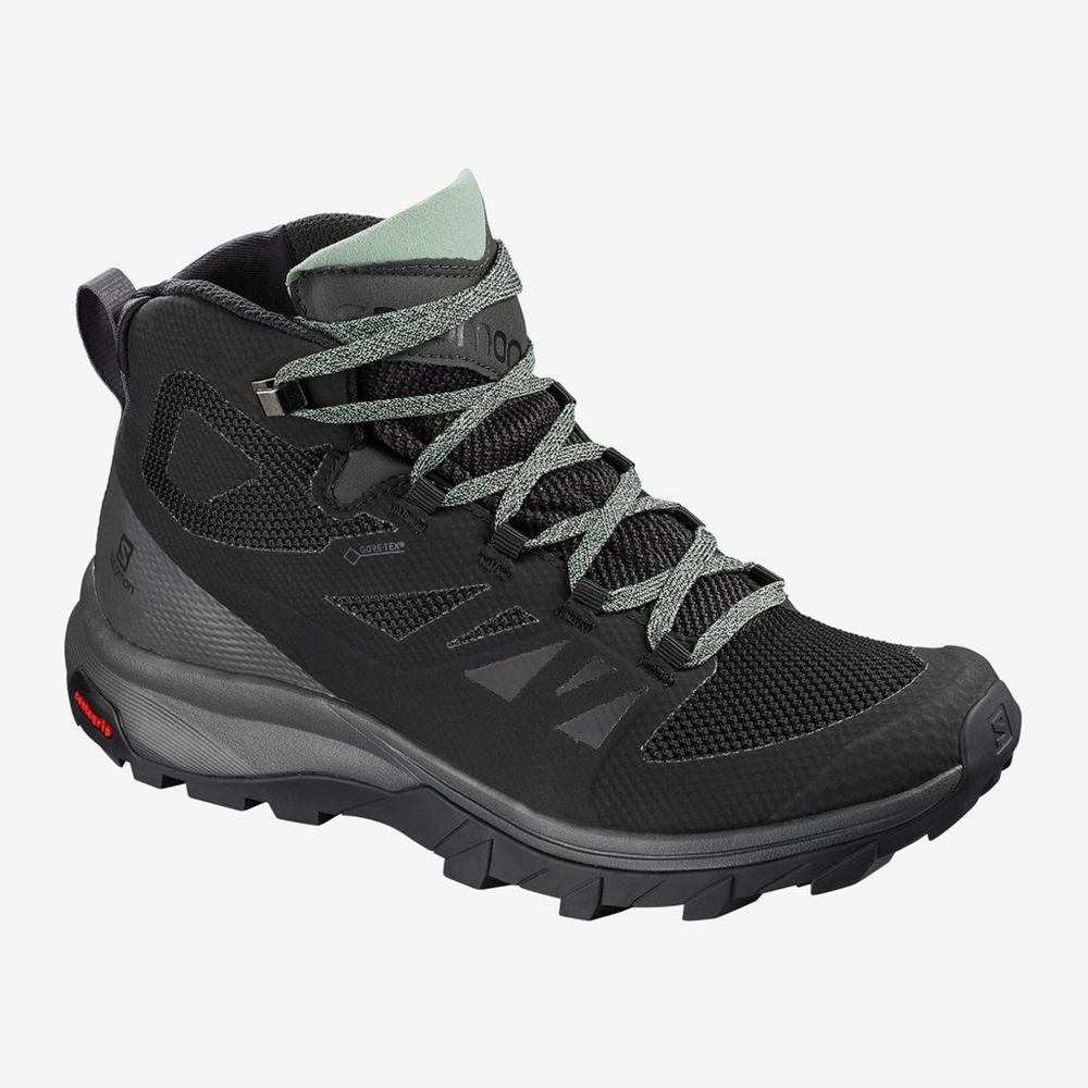 Zapatillas Trekking Salomon Mujer Negras - Salomon Argentina OUTLINE MID GTX ,457390-AOR